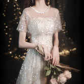 BXOXO Customized Sparkling Champagne Prom Dress Off The Shoulder Blingbling Sequin Floor-length A-line Elegant Slim Evening Bridesmaid