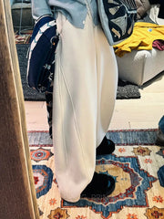 Bxoxo Winter Thick Women Wide Leg Pants Women Y2K Streetwear Loose Warm Joggers High Waist Drawstring Oversize Straight Trousers