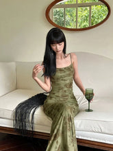 Bxoxo Retro Printed Camis Dress Women Summer Sexy Slim Spaghetti Straps Backless Party Dress Korean Chic Elegant Beach Vestidos New