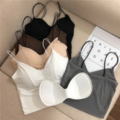 BXOXO Sexy Ice Silk Camisole For Women Summer Breathable Comfort Underwear Girls Crop Tops Vest Female Black Sexy Tube Tops Bras White