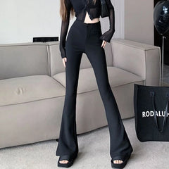 BXOXO Black Boot Cut Y2k Pants Women Simple Popular Hotsweet Skinny High Waist Trousers Sexy Female Streetwear Korean Style Fashion