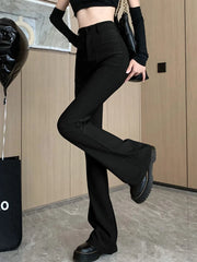 BXOXO Flare Pants Women Slim Casual Sexy Streetwear Basic Solid Spring Chic All-match Korean Style Fashion Soft Ins High Waist Females