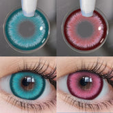 BXOXO 1 Pair Colorcon Korean Colored Contact Lenses with Degree Myopia Lenses Anime Accessories Pink Lenses Cosplay Lenses