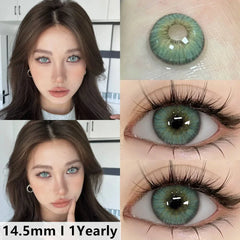 BXOXO 1pair Colored Contacts Lenses Natural Brown Eyes Contacts Lenses Yearly Fashion Green Lenses Gray Pupilentes Lense