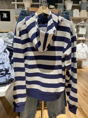 Bxoxo Striped Patchwork Zip-up Hoodie Autumn Cotton Pocket Drawstring Hooded Sweatshirt Women Y2k Streetwear Vintage Loose Tops Jacket