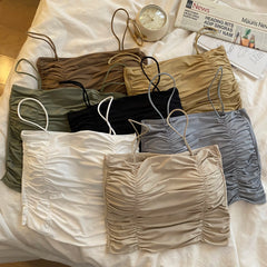 Bxoxo Women Crop Tops Sexy Tank Top For Lady Summer Tube Tops With Cups Female Underwear Lingerie Woman Clothing Girls Camisole Vest