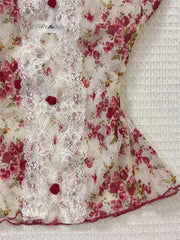 BXOXO Aesthetic Crop Top Women Clothes Kawaii Cute Lace Slim Harajuku Flower Sweet Girl Corset Tops Sexy Y2k Tank Punk Clothing