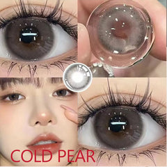 BXOXO 14.00mm Natural Glasses Accessories Cosmetic Color Soft Contacts Lenses for Eyes линзы для глаз цветные Cold Pear