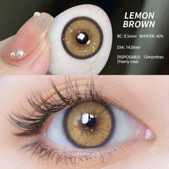 BXOXO 1 Pair NEW Colored Contact Lenses Green Eye Lenses Natural Brown Lens Fast Delivery Green Eye Lens Yearly Contacts Lens