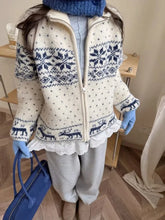 Bxoxo Vintage Korean Style Women Sweaters Zipper Knitted Cardigan Casual Retro Jumpers Harajuku Fashion Long Sleeve Knitwear