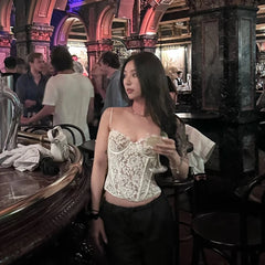 BXOXO Summer Sexy Corset Top Women New Arrivals Black and White Lace Bustier Top Short Cropped Party Clubwear