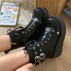 BXOXO Women's Boots Autumn Women Ankle Boots Platform Wedges High Heels Short Boots New Fashion Design Zip Cosplay Shoes of Women