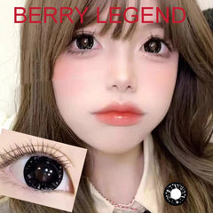 BXOXO 14.50mm Soft Contacts Lenses for Eye Color Change with Power Dolly Eyewear Accessories lentes de contacto Berry Legend Black