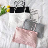 BXOXO Women Sexy Tube Top Korean Sling Stripe Breast Wrap Bra Seamless Girls Student No Steel Ring Underwear Soft Bustier Bandeau