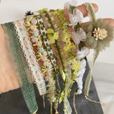 BXOXO Sen series soft sister jewelry girl green neck band peach heart bow neck chain Choker collar collarbone chain necklace