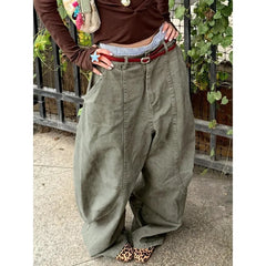 Bxoxo Y2K Vintage Women Cargo Pants Harajuku Oversized Wide Leg American Retro Pants Baggy Casual Summer Thin Trousers Gyaru