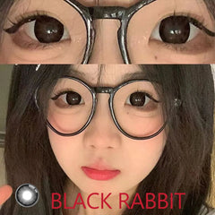 BXOXO 14.50mm Soft Contacts Lenses for Eye Color Change with Power Dolly Eyewear Accessories lentes de contacto Black Rabbit
