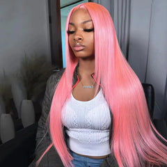 BXOXO Bone Straight 13x6 HD Light Pink Lace Front Wigs 100% Human Hair For Women Brazilian 613 Color 13x4 Lace Frontal Wig Pre Plucked