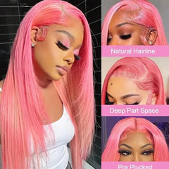 BXOXO Bone Straight 13x6 HD Light Pink Lace Front Wigs 100% Human Hair For Women Brazilian 613 Color 13x4 Lace Frontal Wig Pre Plucked