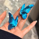 Bxoxo Gradual Dark Blue Butterfly Super Fairy Blue Ear Jewelry Women's Style Pearl And Jewelry Accessories Chinese Origin