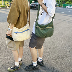 BXOXO Men Crossbody Bags Retro Cargo Harajuku Shoulder All-match Large Capacity Satchels School Casual Canvas Bag Japan Style Handbag