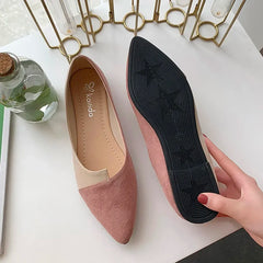 BXOXO Women Shoes Fashion Splice Color Mule Flats Pointed Toe Ballerina Ballet Flat Slip on Shoe Zapatos Mujer Loafers Size 35-41
