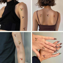 BXOXO 10pcs/set Hummingbird Tattoo Sticker Daily Body Decoration Temporary Tattoo Stickers