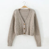 Bxoxo Short style high-waisted slim plastic sweater women spring new single-breasted knitted cardigan twist small jacket