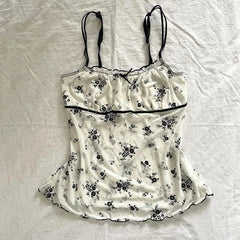 BXOXO Women's Sleeveless Camisole Vintage Street Fashion Casual Hip Hop Rock Punk Chic Bowknot Harajuku Aesthetic Baby Ladies Crop Top