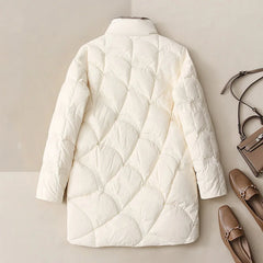 BXOXO Winter New Fashion Stand Collar X-Long Women Down Jackets Female Casual Loose Ultra Lightweigh White Duck Down Warm Coat