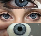 BXOXO 1Pair New Colored Contact Lenses for Eyes Natural Eye Lenses Fashion Blue Eye Lenses Cosmetic Gray Pupils Lens Yearly