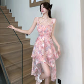 BXOXO Fashion Vintage Womens Sweet Lace-up Boho Dress Summer Casual Print Short Sleeve Square Neck Floral Corset Mini Dresses Vestidos