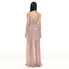 Bxoxo Retro Plaid Camis Midi Dress Women Summer Sexy Spaghetti Straps Backless Dress French Elegant Slim Party Night Vestidos Mujer