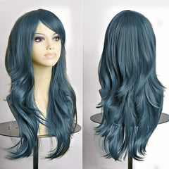 BXOXO 70cm Long Purple Curly Halloween Custume Wigs Fake Hairpieces Synthetic Hair Cosplay Wig Peruk for Women