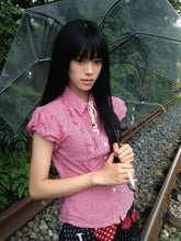 Bxoxo Japanses 2000s Plaid Shirt Women Lantern Sleeve Casual Shirts Y2k Vintage Tops Streetwear Fairycore Shirt And Blouse