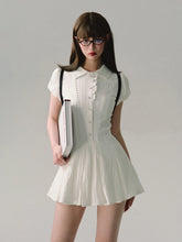 Bxoxo High Quality Dress A-line Elegant Sexy Lace Short Sleeved Shirt Skirt Commuting College Style Decoration Retro Dress Vestido Y2k