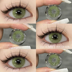 BXOXO 1 Pair Fashion Colored Contact Lenses for Eyes Natural Brown Lenses Yearly Blue Lenses Green Eye Contacts Colorful Lens