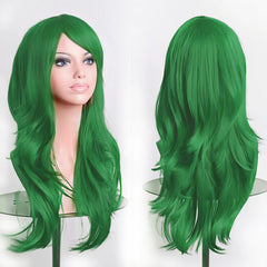 BXOXO 70cm Long Purple Curly Halloween Custume Wigs Fake Hairpieces Synthetic Hair Cosplay Wig Peruk for Women