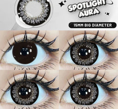 BXOXO 15mm Big Diameter Black Lenses 14.5mm Lenses Colored Contact Lenses for Eyes Big Eye Lenses Natural Look Lenses