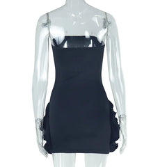 BXOXO Christmas Birthday Banquet Party Elegant Y2K Summer Bodycon Dresses Women Chic 3D Flowers Hem Skinny Sexy Strapless Dress