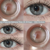 BXOXO 1Pair Colour Contacts Lenses Circular Natural Gray Blue Eye Lenses Myopia Beauty Pupil Black Eyes