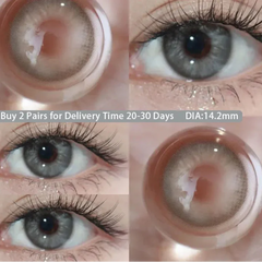 BXOXO 1Pair Colour Contacts Lenses Circular Natural Gray Blue Eye Lenses Myopia Beauty Pupil Black Eyes