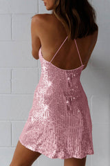 BXOXO - Sequin Crisscross Back Cami Dress