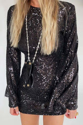 BXOXO - Sequins Flares Sleeve Dress