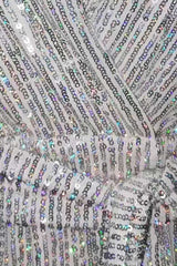 BXOXO - Sequins V Neck Tie-waist Dress