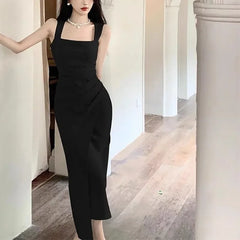 Bxoxo Elegant French Style Long Slim Fit Summer New Release High-end Feel Tank Dresses Women's Smooth Slim Fit Satin Dress