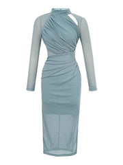 Bxoxo New Sparkly Evening Long Dresses Elegant Women Clothing Ladies Mujer Chic Hollow Skinny Elastic Long Party Prom Dress Robe Femme