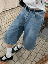 Bxoxo Couple Streetwear Vintage Wide Leg Shorts Women Retro Oversize Denim Shorts Summer Man High Waist Loose Casual Short Jeans