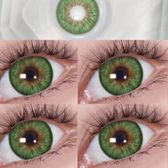 BXOXO 1 Pair Colored Contact Lenses with Degree Myopia Eye Lenses Gray Contact Blue Lens Green Eye Lenses