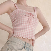 BXOXO - Pretty Bow Gingham Crop Top